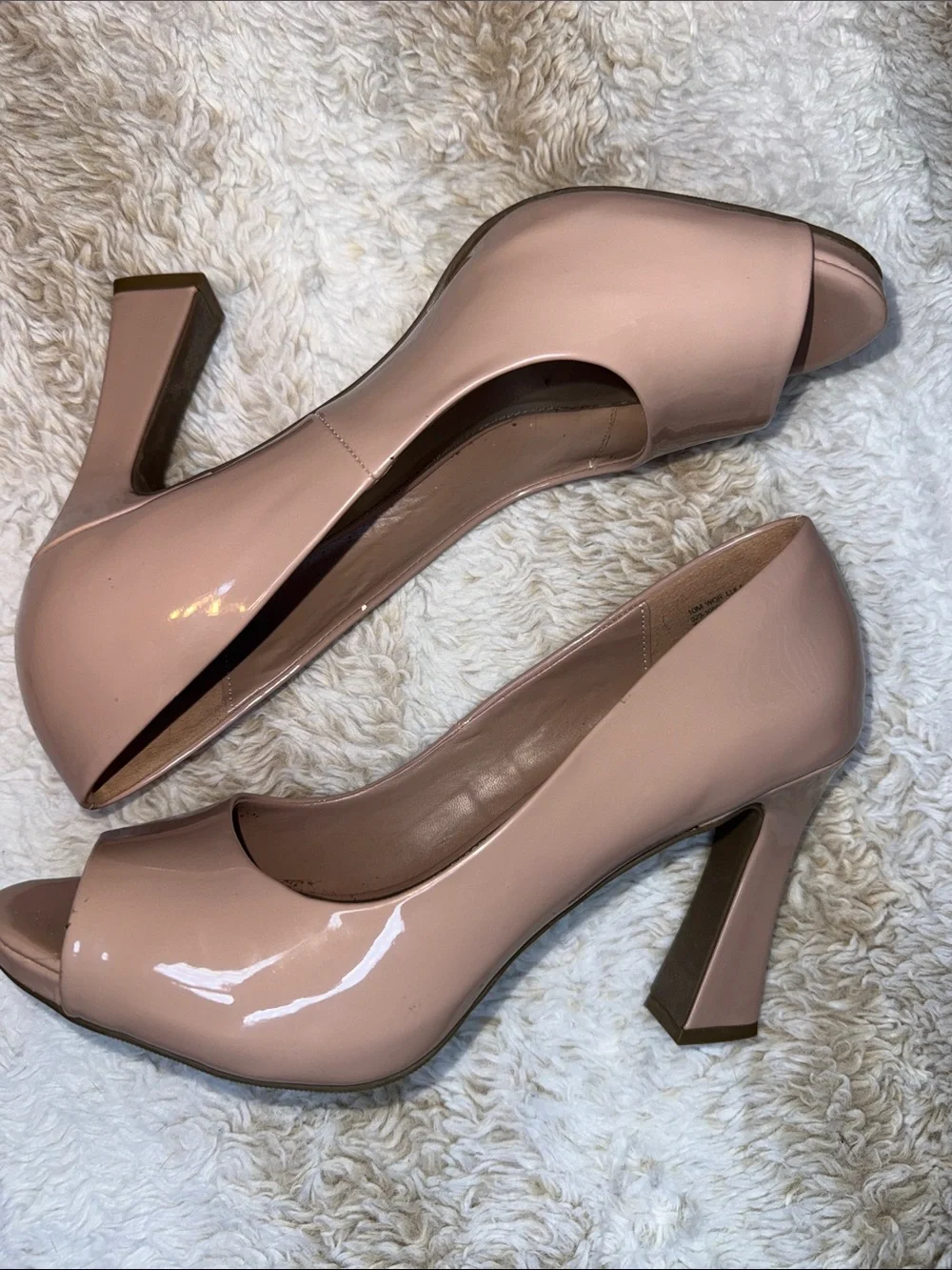 Worthington Blush Patent Peep-Toe Heels